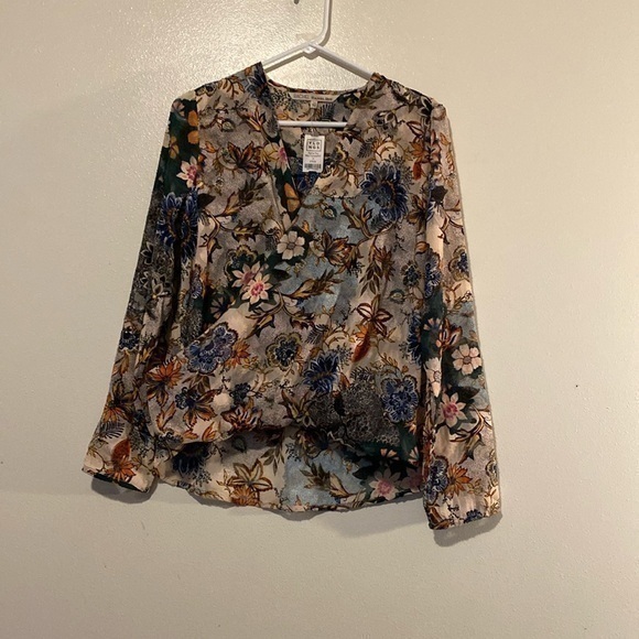 RACHEL Rachel Roy Tops - Rachel Rachel Roy stunning sheer long sleeve slip over head floral shirt …